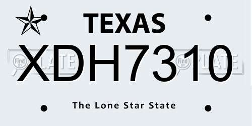 XDH7310 Texas License Plate