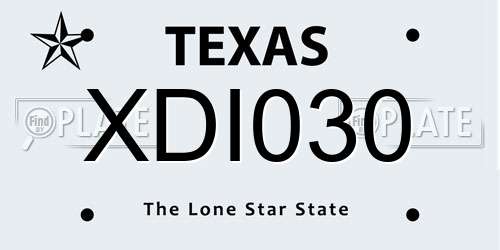 XDI030 Texas License Plate
