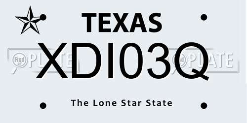 XDI03Q Texas License Plate