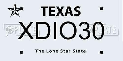 XDIO30 Texas License Plate