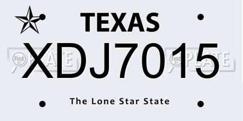 XDJ7015 Texas License Plate