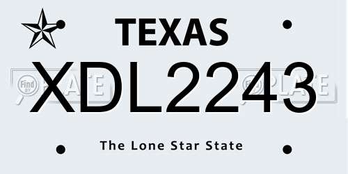 XDL2243 Texas License Plate