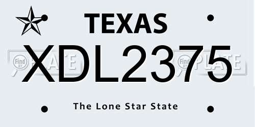 XDL2375 Texas License Plate