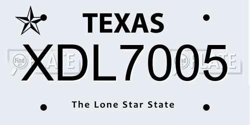 XDL7005 Texas License Plate