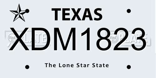XDM1823 Texas License Plate