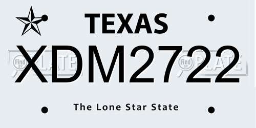 XDM2722 Texas License Plate