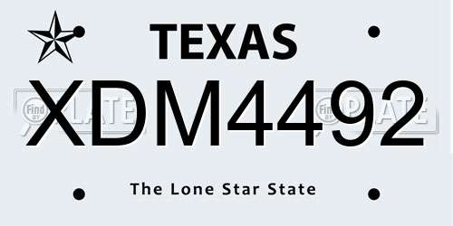 XDM4492 Texas License Plate