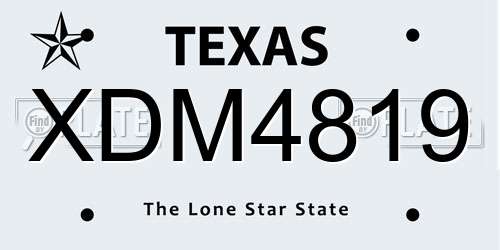 XDM4819 Texas License Plate