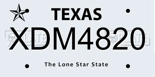 XDM4820 Texas License Plate