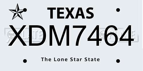 XDM7464 Texas License Plate
