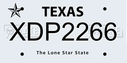 XDP2266 Texas License Plate