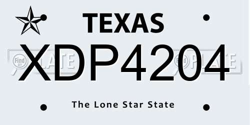 XDP4204 Texas License Plate