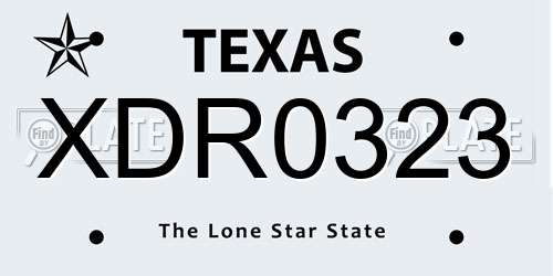 XDR0323 Texas License Plate