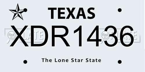 XDR1436 Texas License Plate