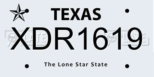 XDR1619 Texas License Plate