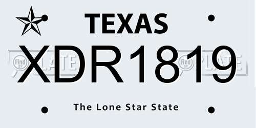 XDR1819 Texas License Plate