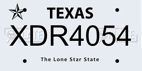 XDR4054 Texas License Plate