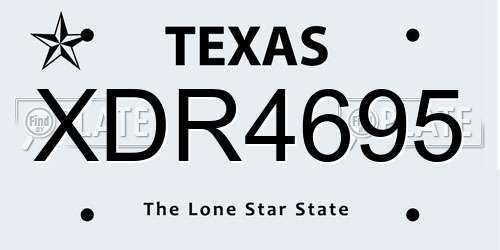 XDR4695 Texas License Plate