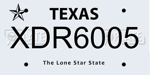 XDR6005 Texas License Plate