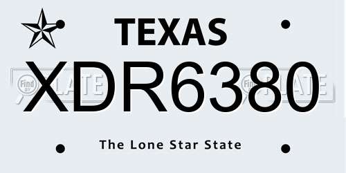 XDR6380 Texas License Plate