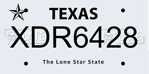 XDR6428 Texas License Plate