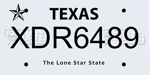 XDR6489 Texas License Plate