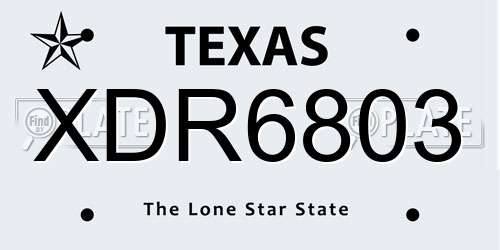 XDR6803 Texas License Plate