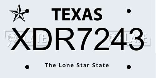 XDR7243 Texas License Plate