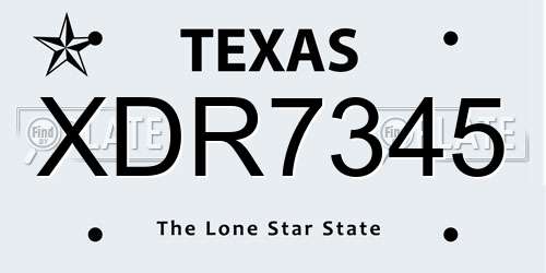 XDR7345 Texas License Plate