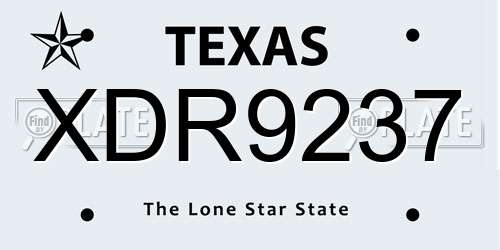 XDR9237 Texas License Plate
