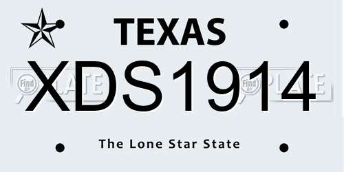XDS1914 Texas License Plate