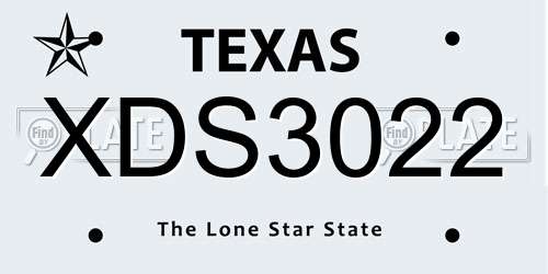 XDS3022 Texas License Plate