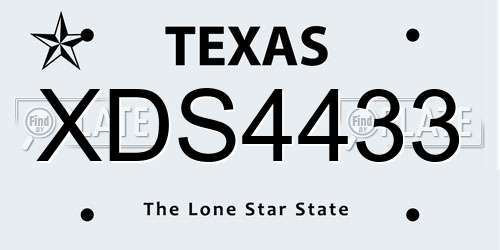 XDS4433 Texas License Plate