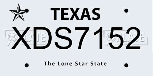XDS7152 Texas License Plate