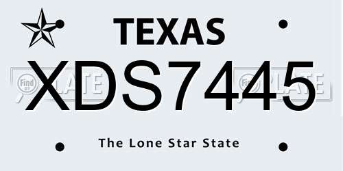 XDS7445 Texas License Plate