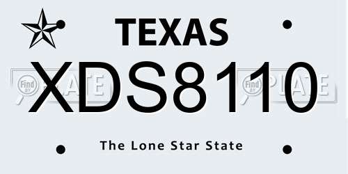 XDS8110 Texas License Plate