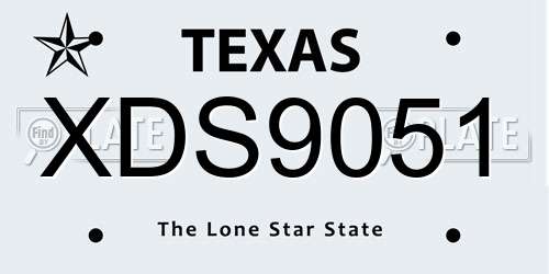 XDS9051 Texas License Plate