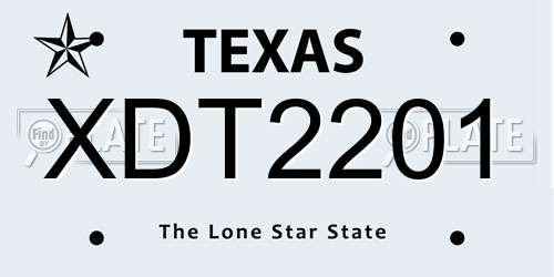 XDT2201 Texas License Plate
