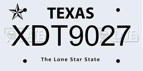 XDT9027 Texas License Plate