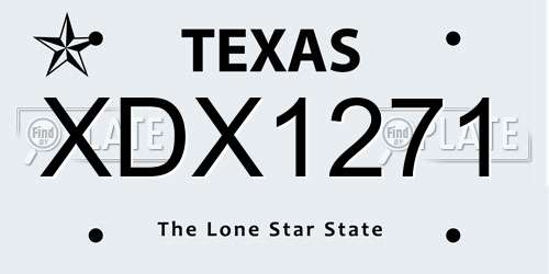 XDX1271 Texas License Plate