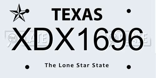 XDX1696 Texas License Plate