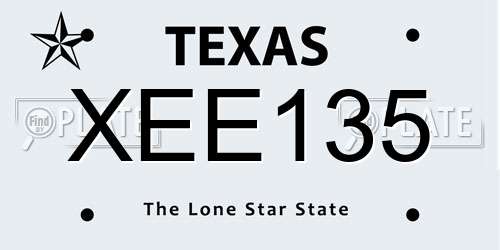 XEE135 Texas License Plate