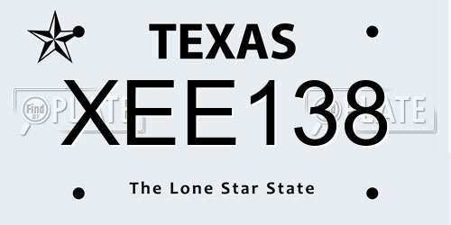 XEE138 Texas License Plate