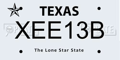 XEE13B Texas License Plate