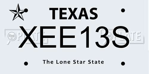 XEE13S Texas License Plate
