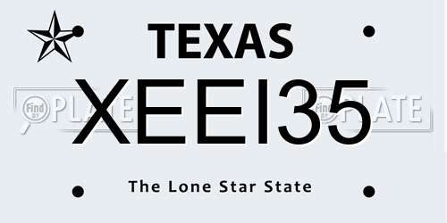 XEEI35 Texas License Plate