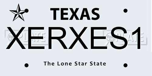 XERXES1 Texas License Plate