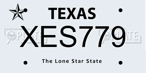 XES779 Texas License Plate