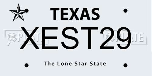 XEST29 Texas License Plate
