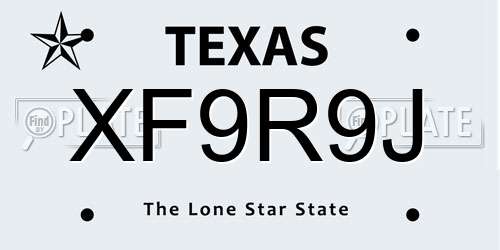 XF9R9J Texas License Plate
